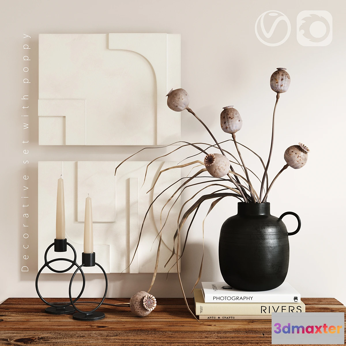 867175 - Decorative set with poppy - No.4