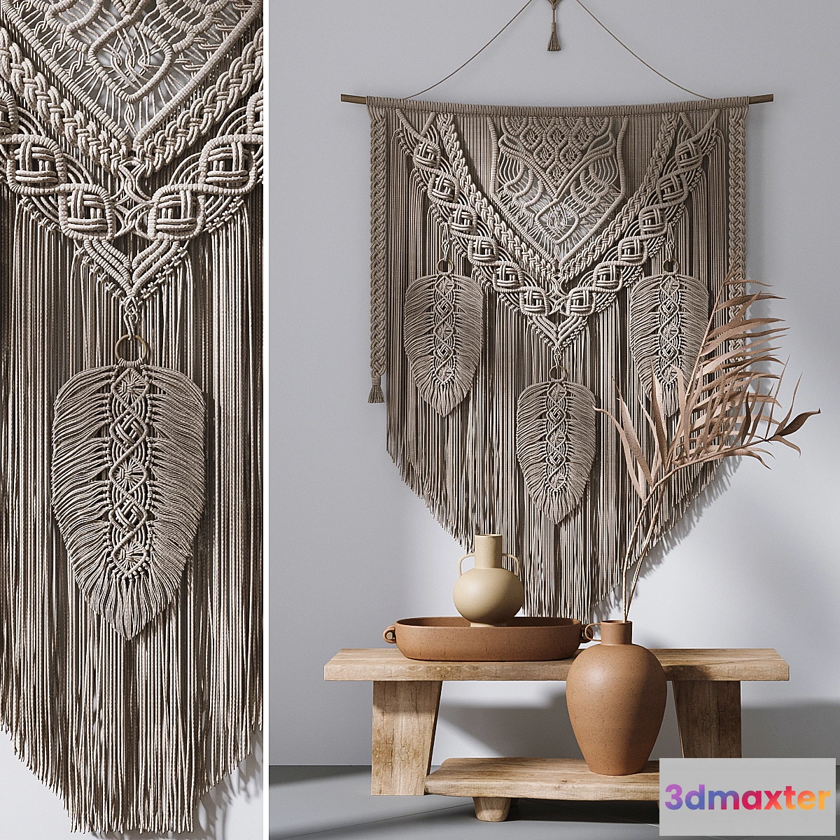 867181 - Decorative set with panels Macrame # 3 - No.4