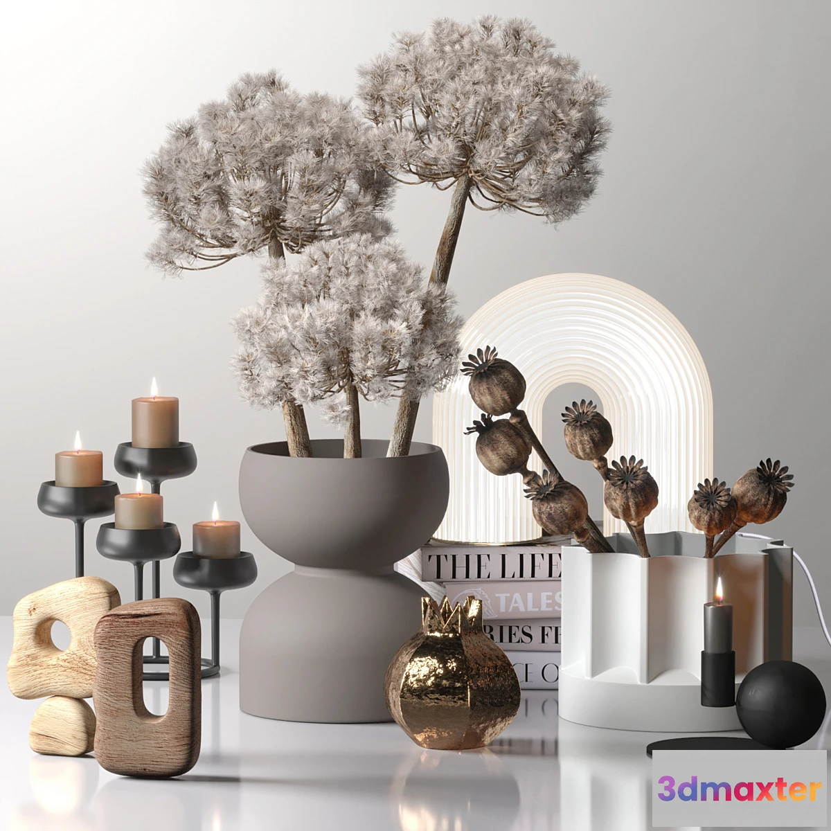 867877 - Decor_set_03 with Fluffy Dried Flower - No.4