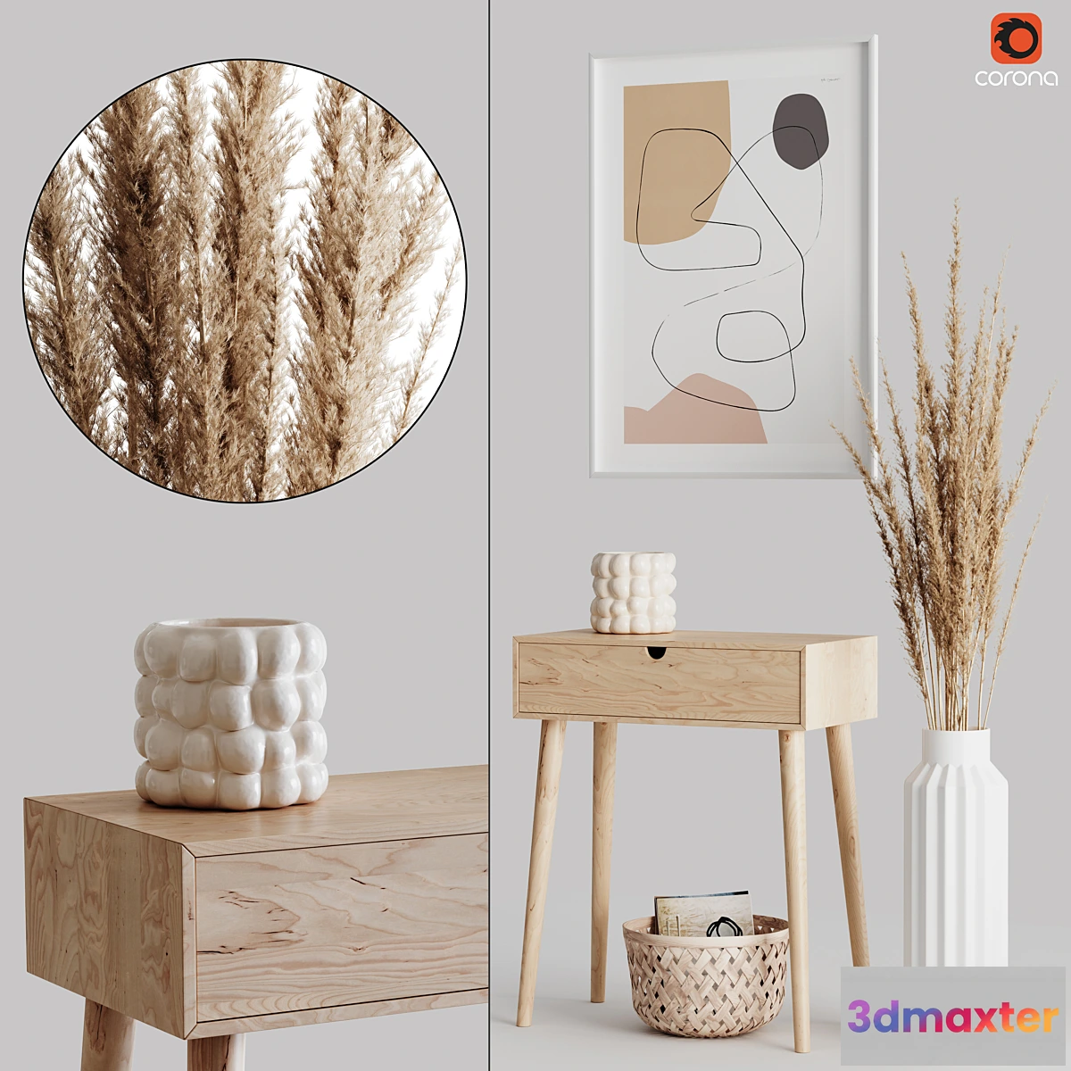 867943 - Decoration Set 04 pampas & Console - No.4