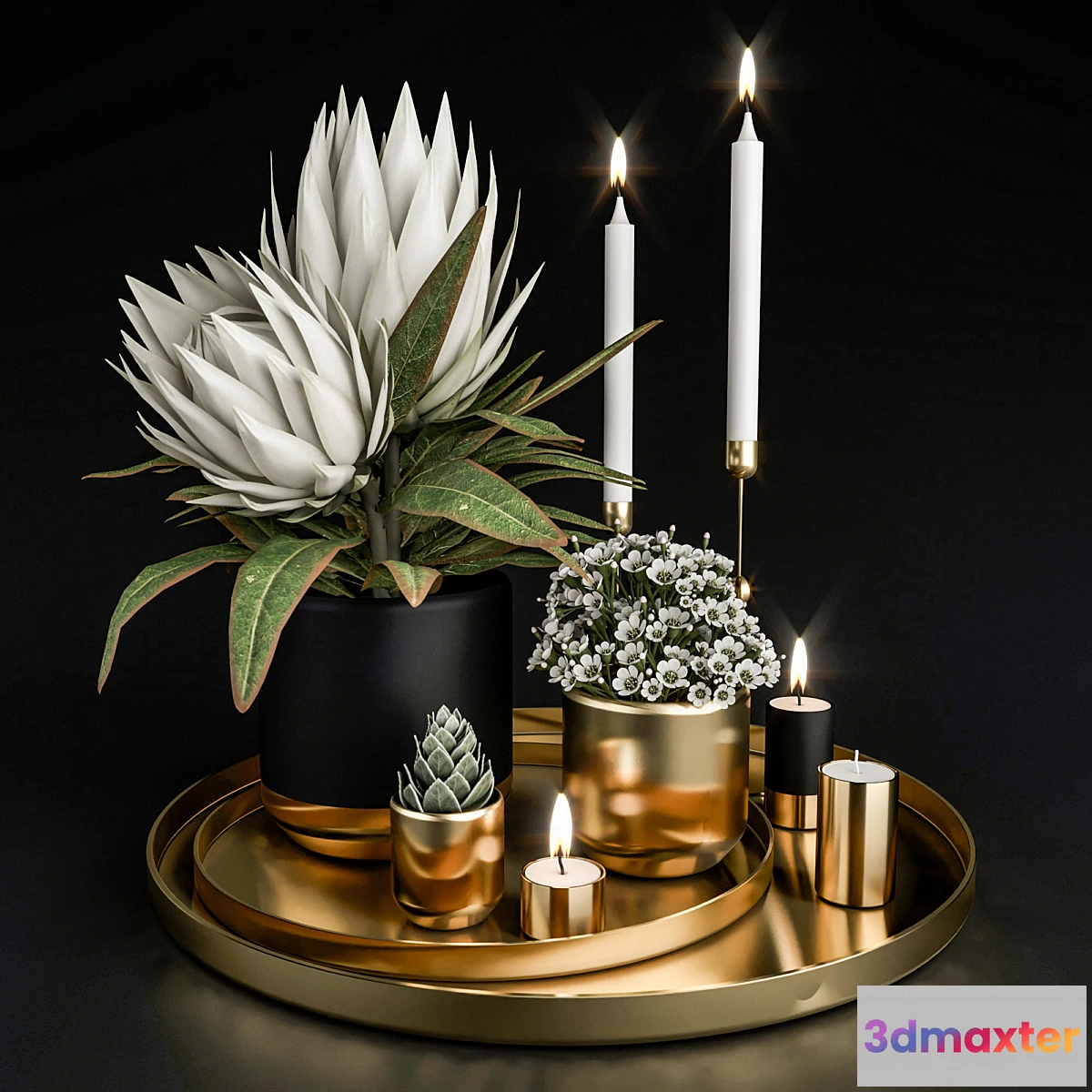 882310 - Decorative set with plants in pots. - No.4