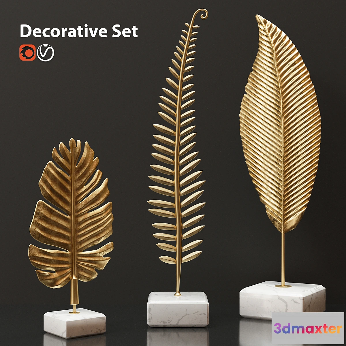 882336 - Golden leaves decorative set - No.4