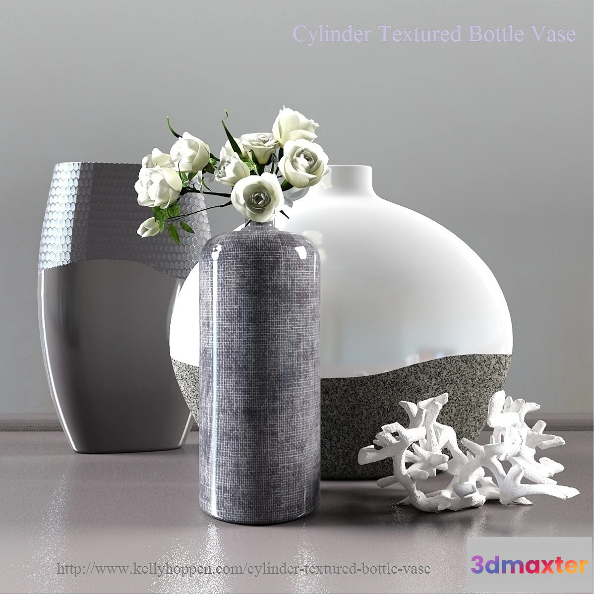 898578 - Cylinder Textured Bottle Vase - No.3