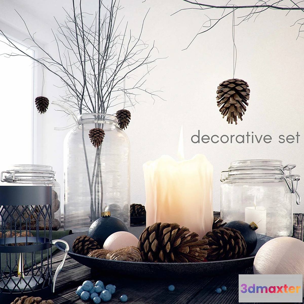 902770 - Decorative set with jars and candles - No.3