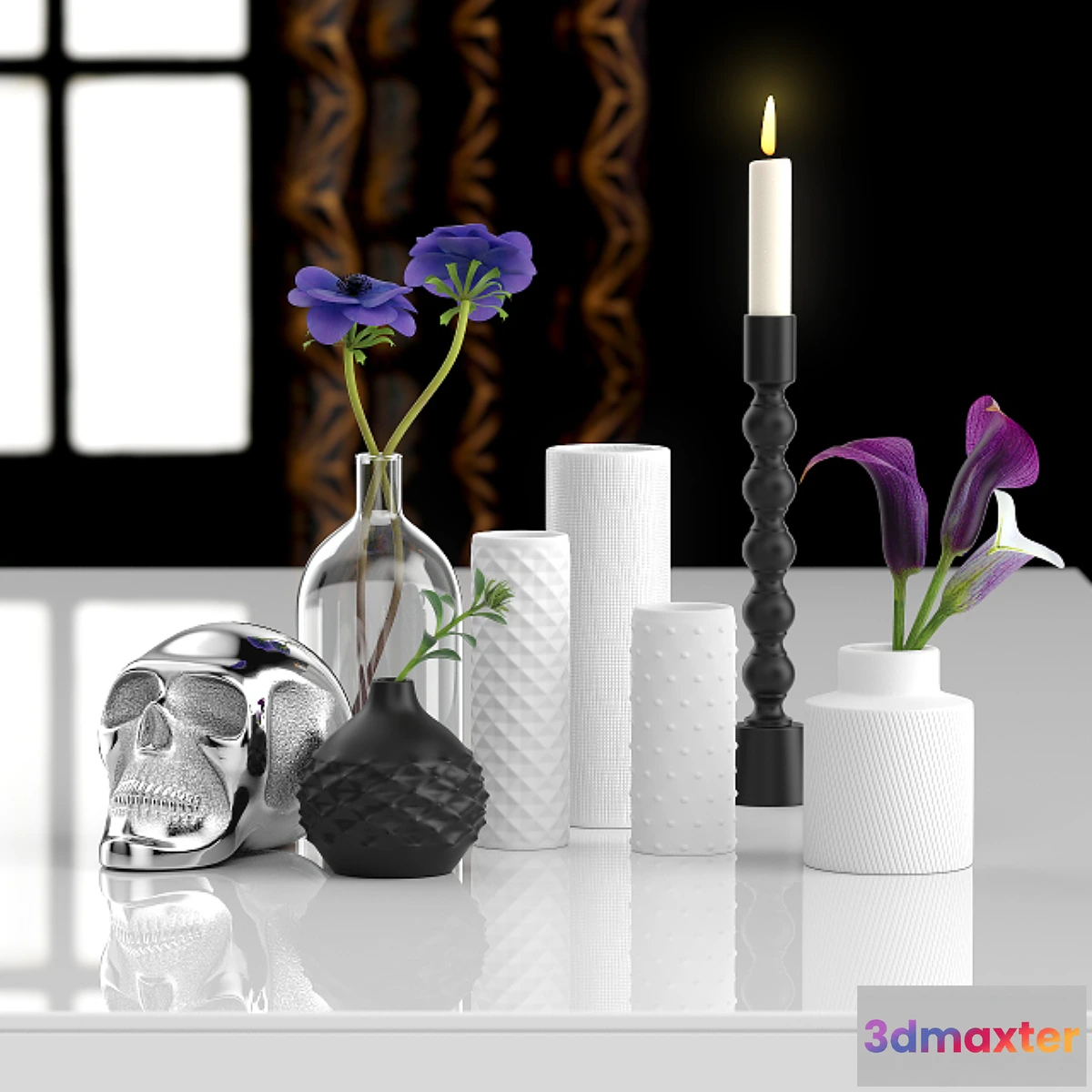 902772 - CB2 Metalhead skull set