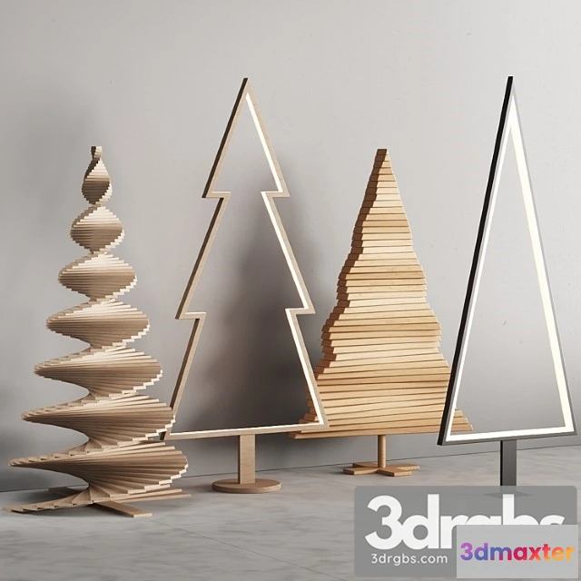 922262 - 035 Modern Christmas Trees 01 Wood And Light