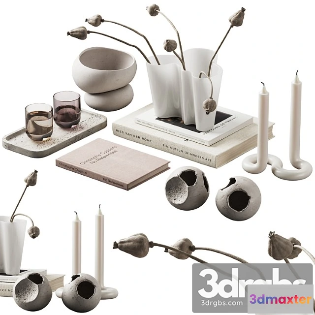 922276 - 370 Decorative Set 038 Cracked Spheres And Dried Poppy Seeds