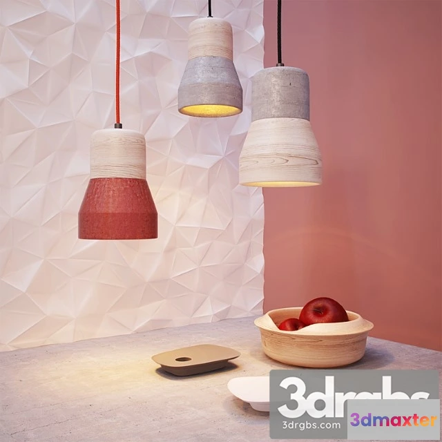 922412 - Cement Wood Lamp Decor