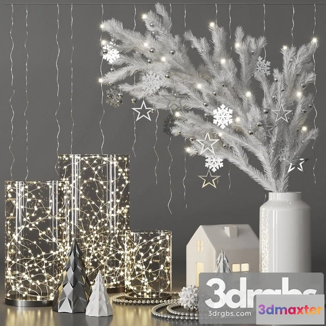 922442 - Christmas Decorative Set With Spruce Branch and Garlands