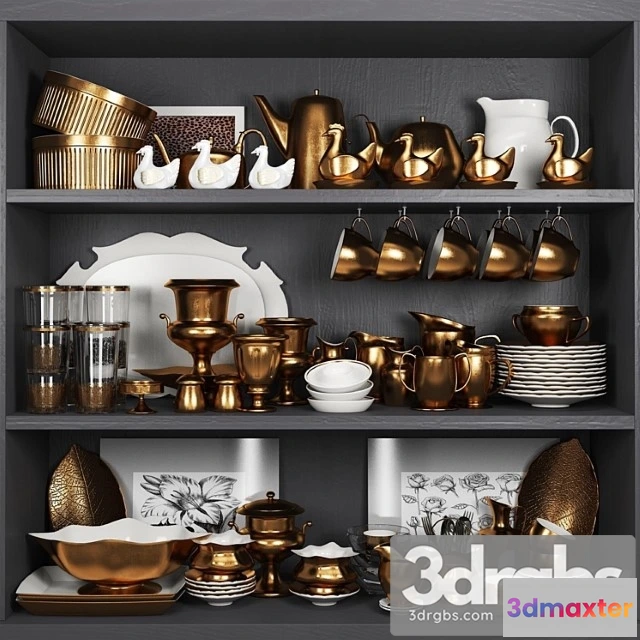 923048 - Decorative Copper Dinnerware Set Service