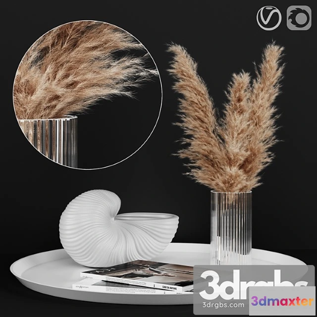 923928 - Decorative set A decoratively artificial pampas flower