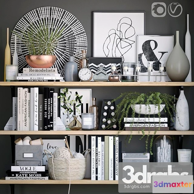 923998 - Decorative set Black and white decor set 6