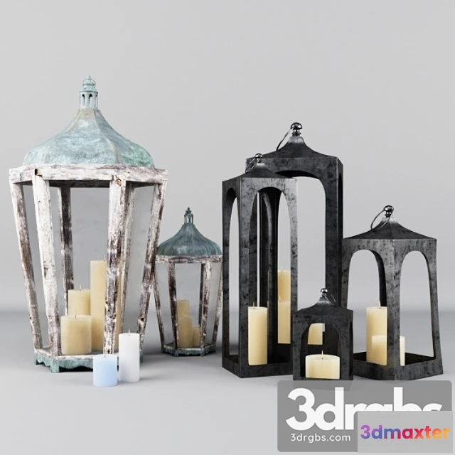 924050 - Decorative set Caleb and park hill lantern