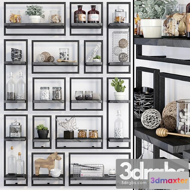 924104 - Decorative set D-bodhi shelfmate (black)