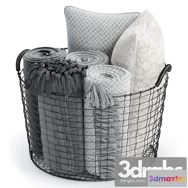 924364 - Decorative set Metal basket decor 03