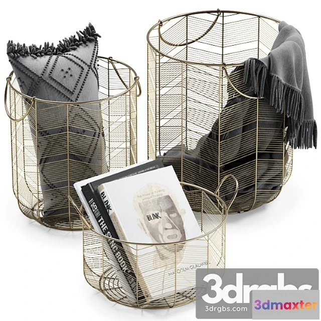 924372 - Decorative set Metal baskets decor