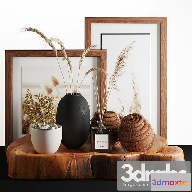 924408 - Decorative set Natural wood and wheat decorative