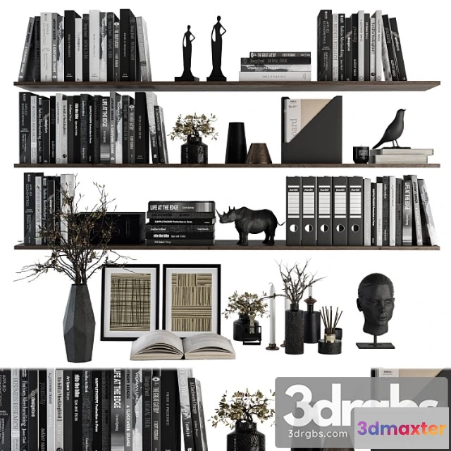 924466 - Decorative set on shelves and decor objects