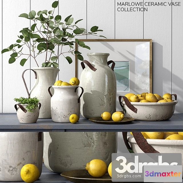 924506 - Decorative set Pottery barn marlowe ceramic vase collection