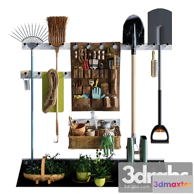 924632 - Decorative set Storage of garden equipment