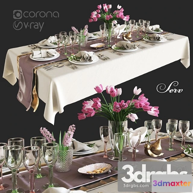 924640 - Decorative set Table setting with flowers