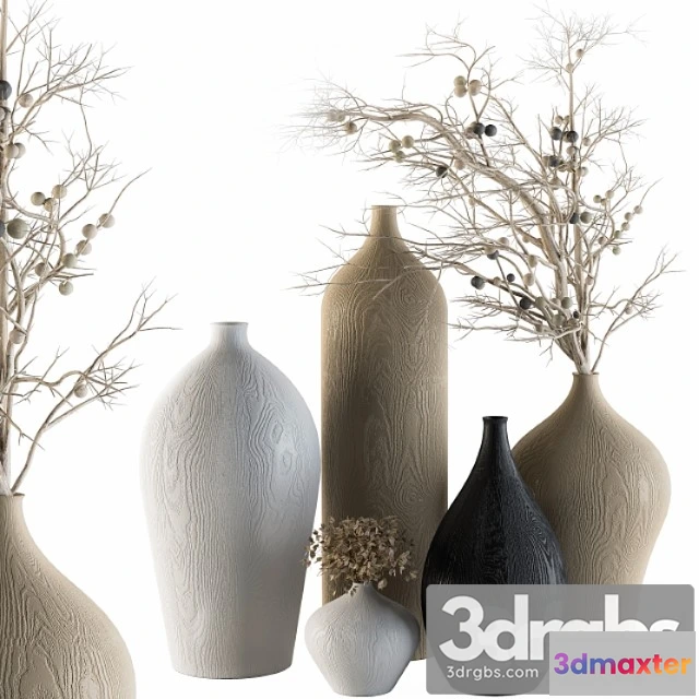 924674 - Decorative set vases and dry branch - set 44
