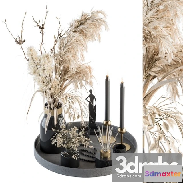 924746 - Decorative Set With Bouquet in Tray Set 60