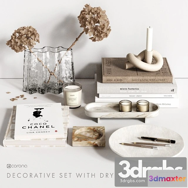 924790 - Decorative Set With Dry Hydrangea