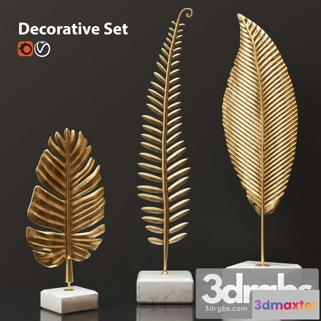 925158 - Golden Leaves Decorative Set