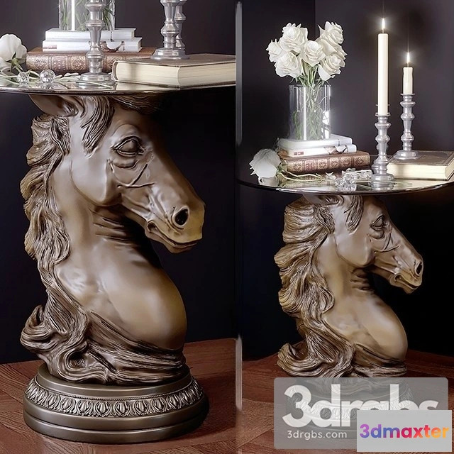 925222 - Horse Head Sculpture End Table Decorative Set