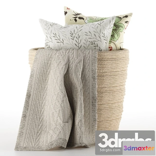 925412 - Pillows and Plaid In A Basket