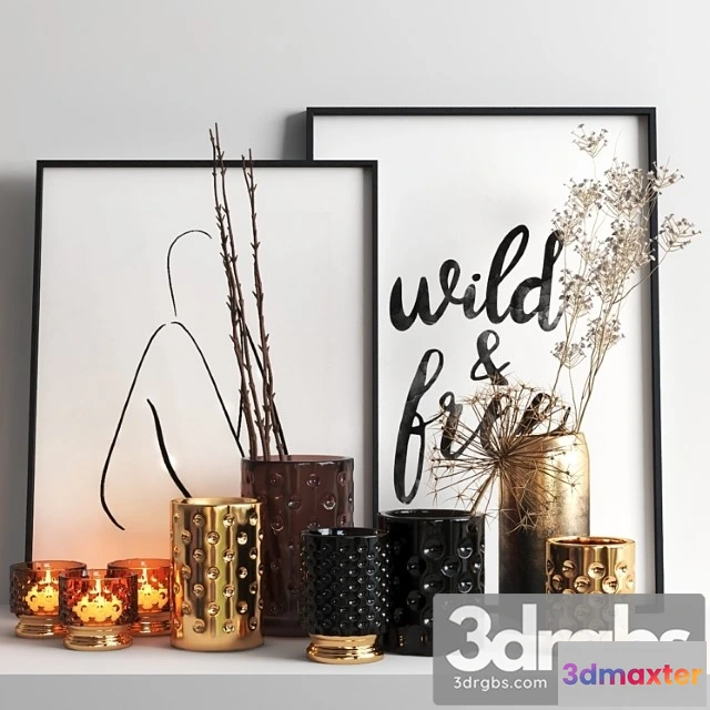 925514 - Set 327 Dry Plants in Glasses