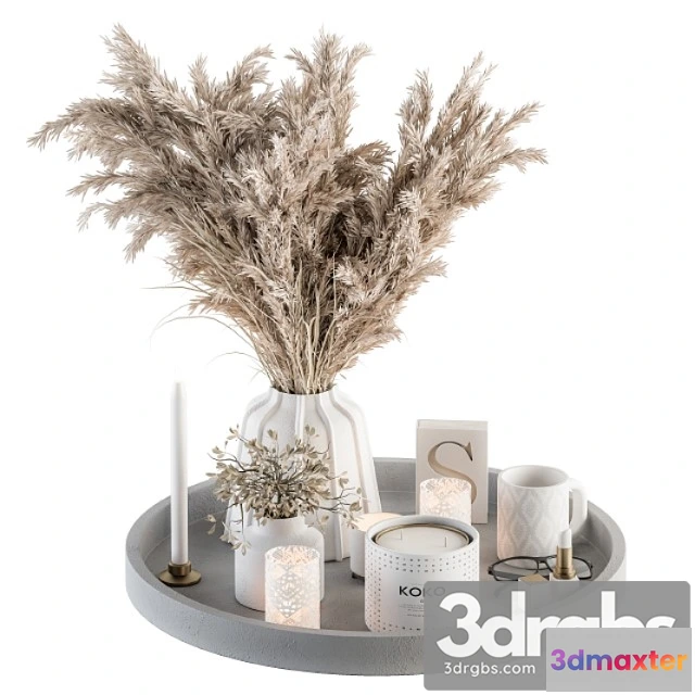 925696 - White Decorative Set With Pampas Set 74