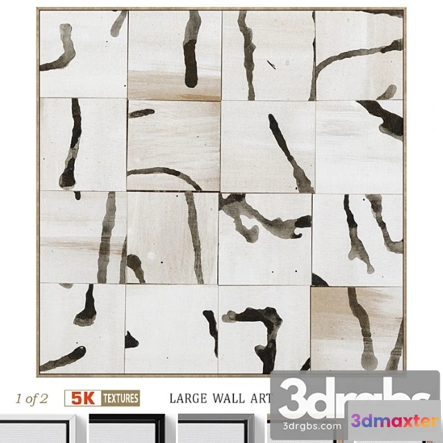 1020282 - Large abstract neutral wall art c-921