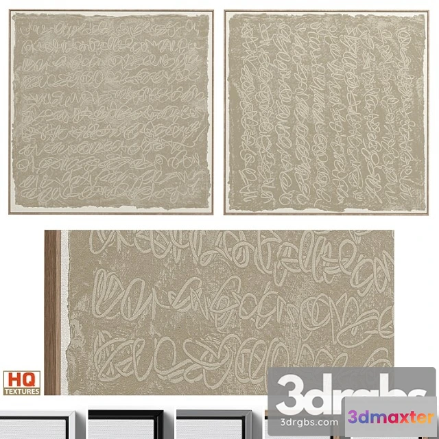1020338 - Large textural abstract neutral wall art c-401