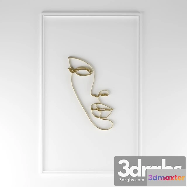 1020340 - Metal wall panel woman face