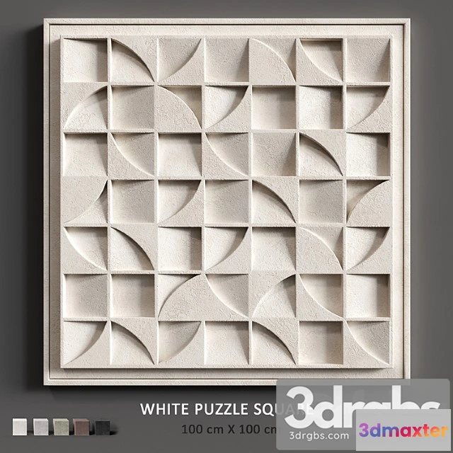 1020702 - Relief white puzzle square