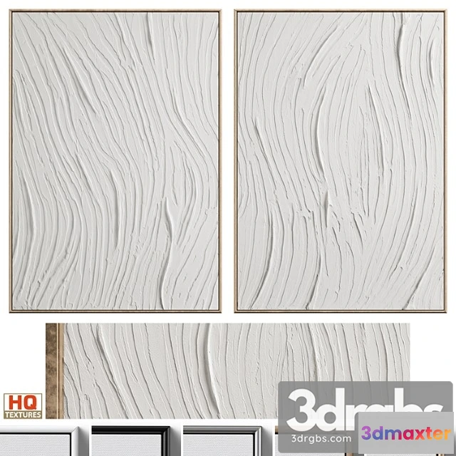 1020836 - White textural plaster wall art c-455