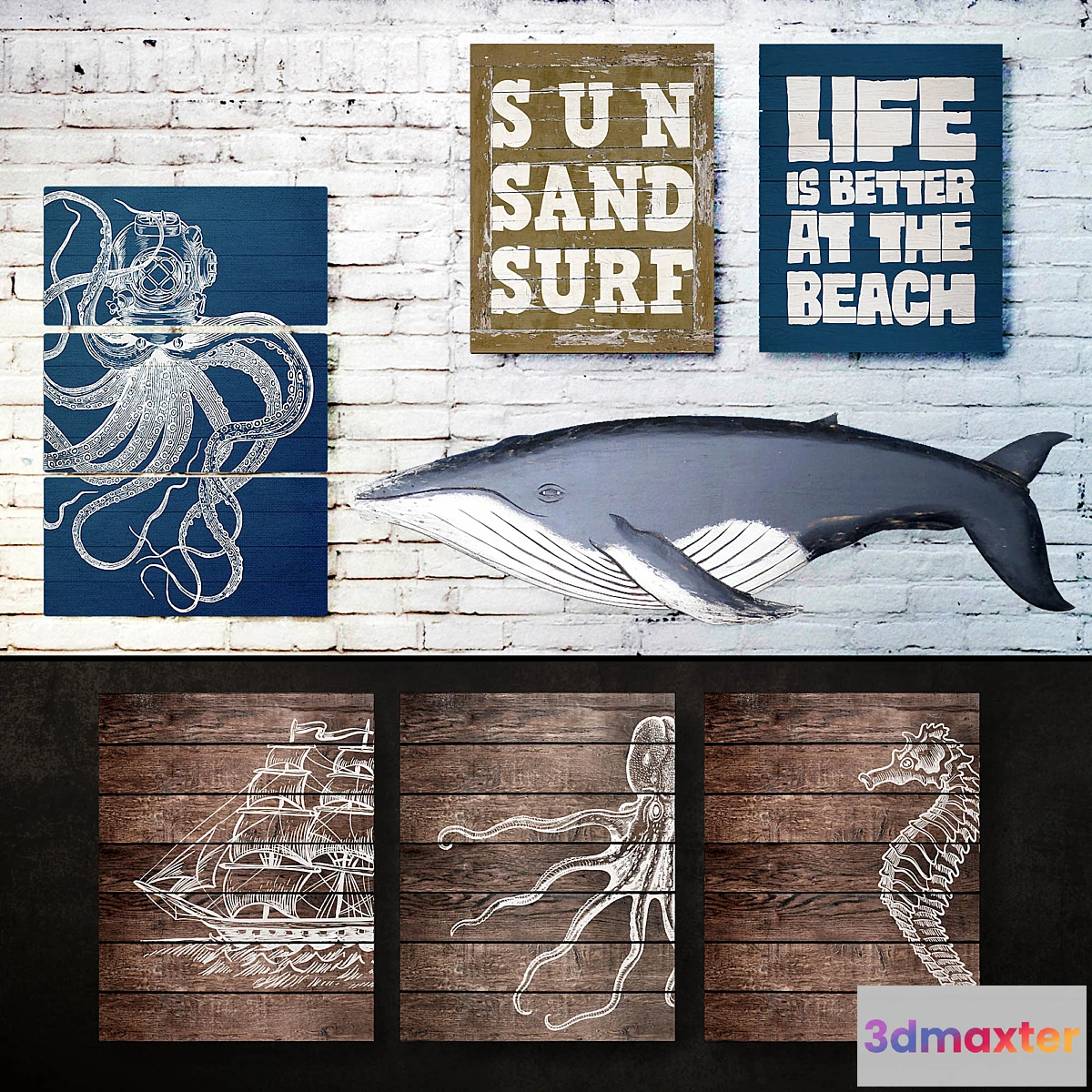 1278968 - Wooden panels. Collection 44 3D Max