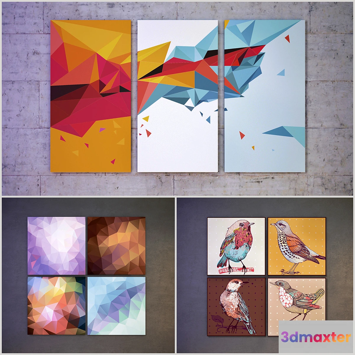 1279212 - Collection 4 Modular decorative pattern (10 pieces) 3D Max