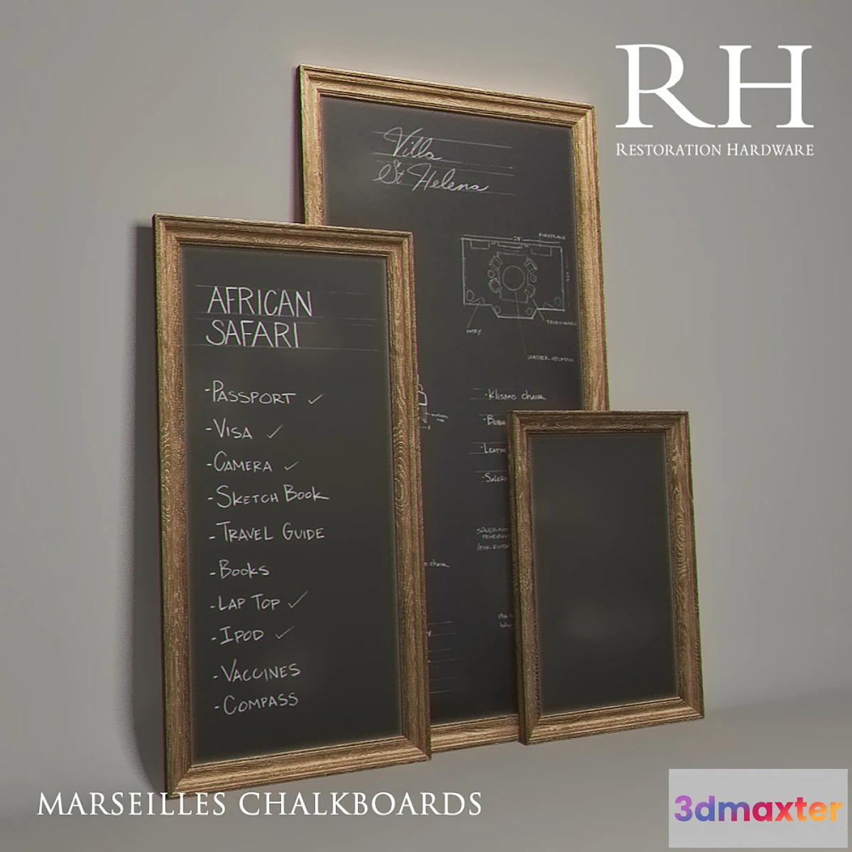 1284600 - Restoration Hardware - Marseilles Chalkboards 3D Max