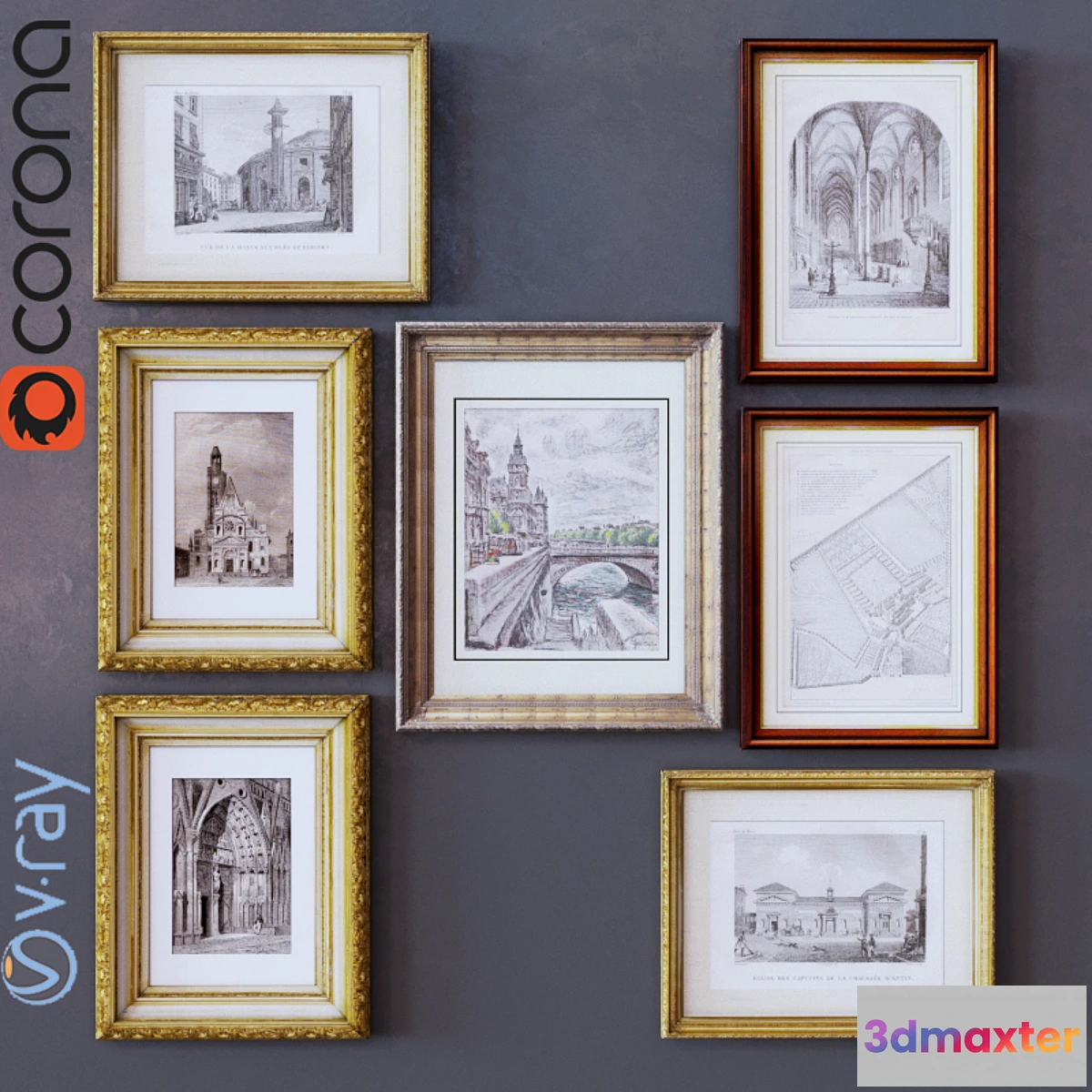 1284660 - Paintings in rame_10 3D Max