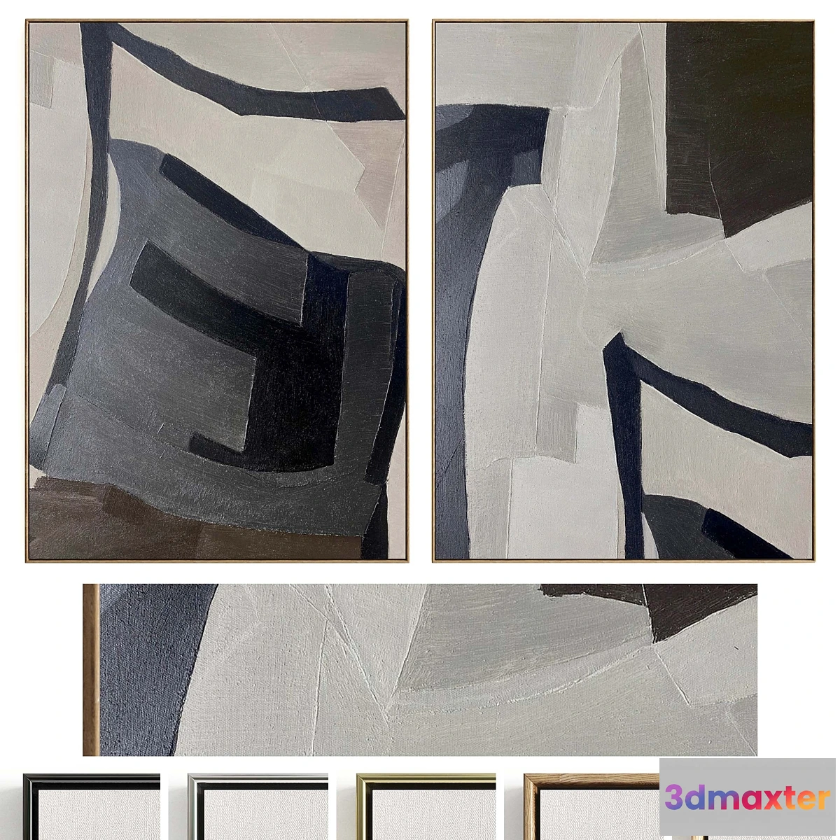 1303174 - Plaster Two Photo Frames D-512 - No.2 3D Max