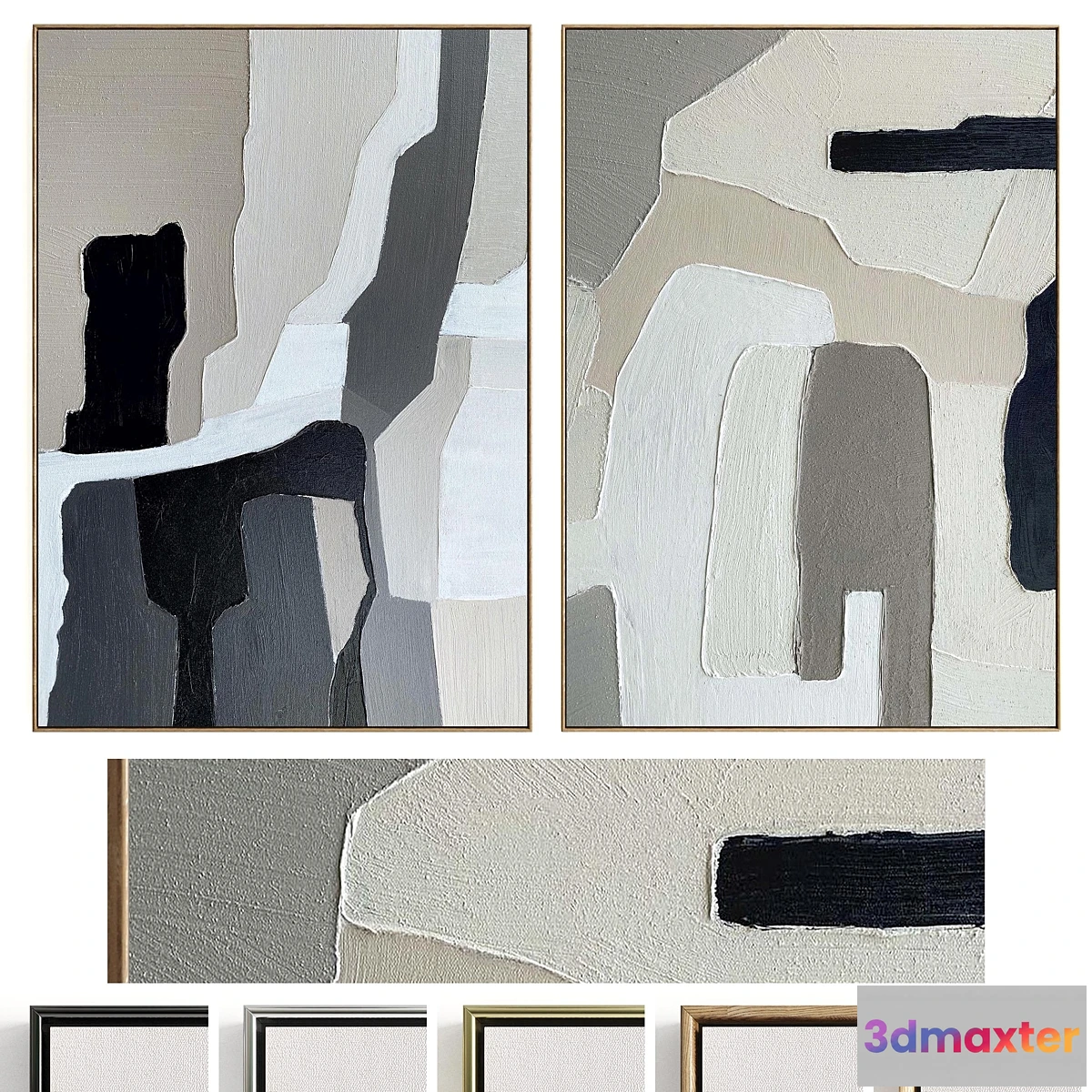 1308370 - Plaster Two Photo Frame D-535 3D Max