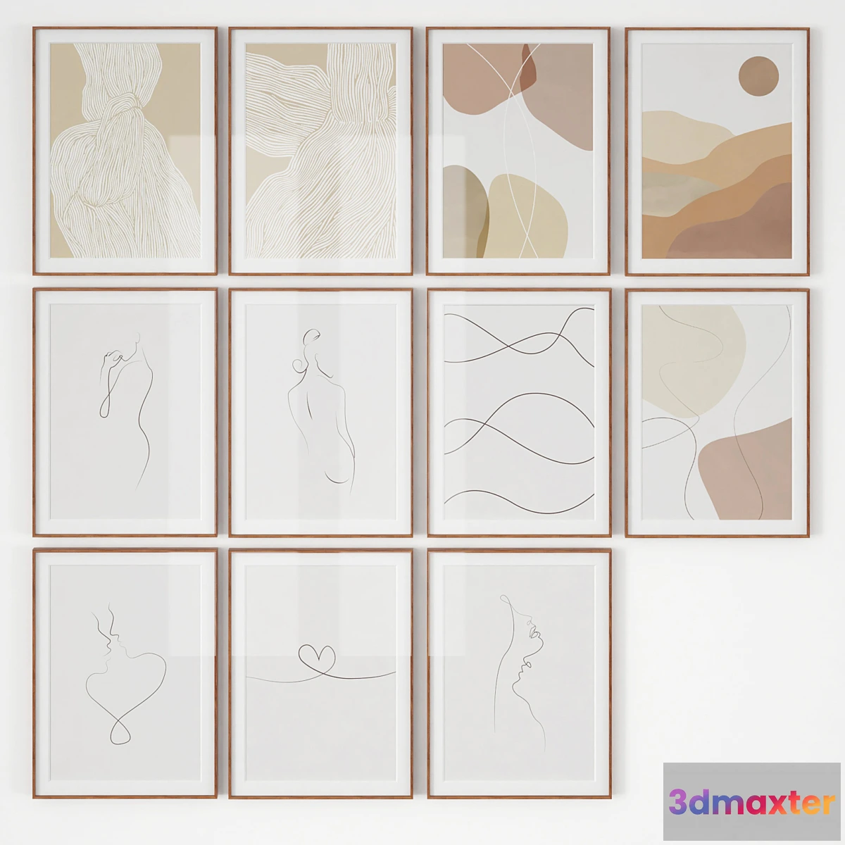 1317108 - Set of posters “Abstraction and lines” 3D Max