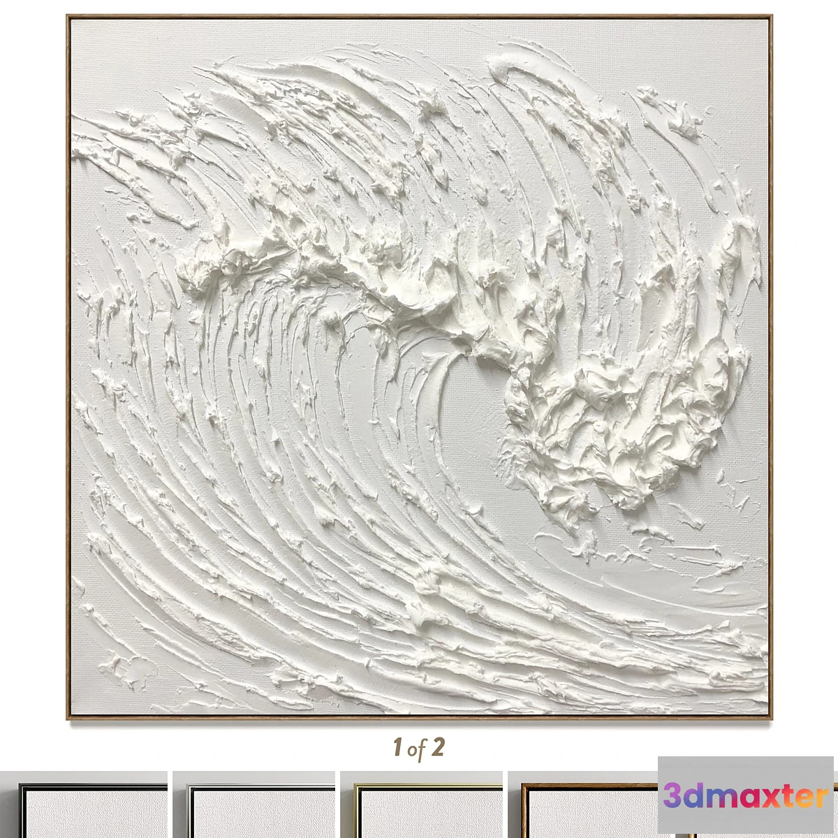 1324246 - Plaster two square photo frames D-171 3D Max