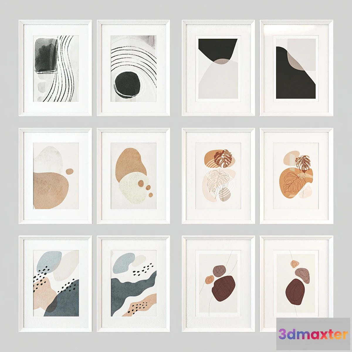 1330547 - Pair of abstract posters set 3D Max