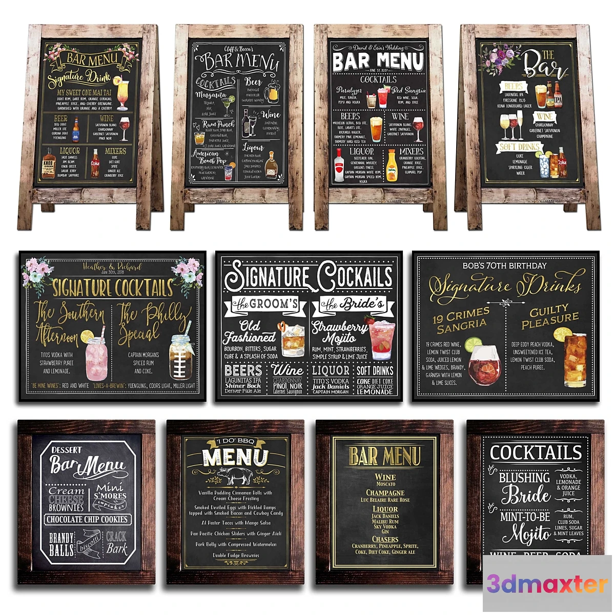 1335141 - Chalkboard for cafe 2 3D Max