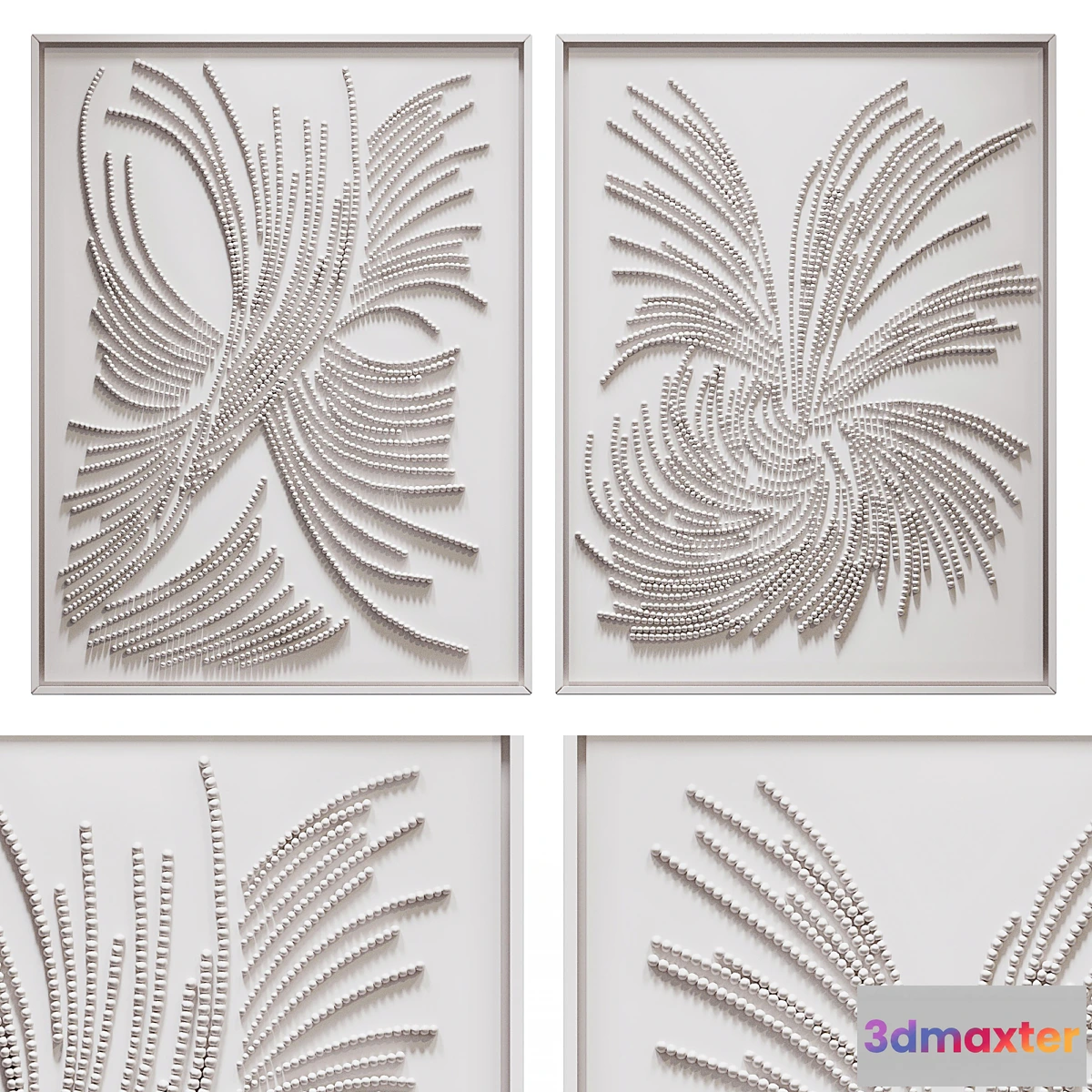 1337922 - Panel White Diptych 3D Max