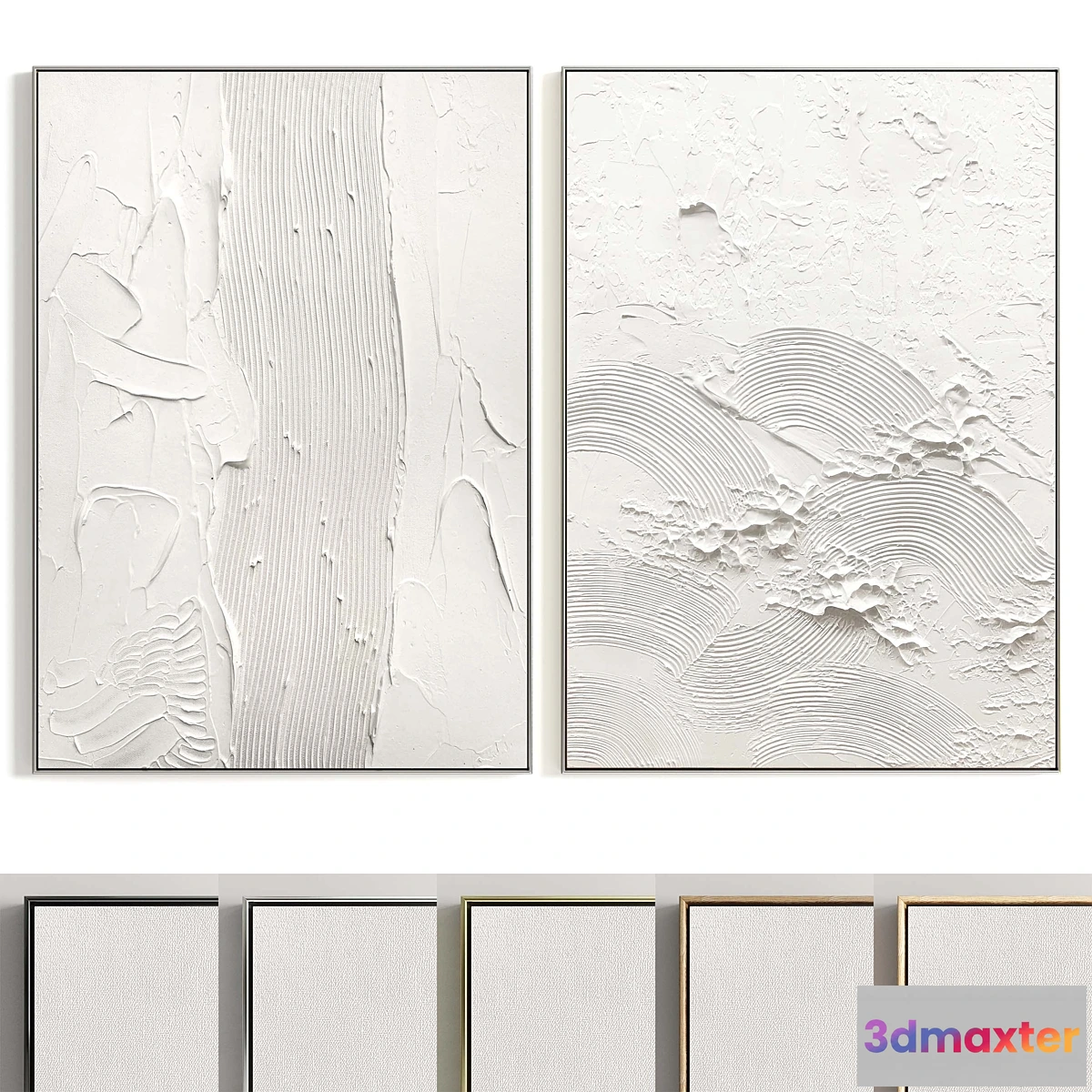 1340016 - Plaster Two Photo Frames T-361 3D Max
